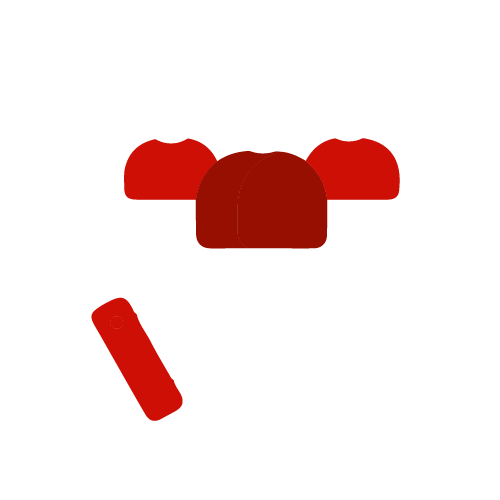 hand with palm up holding individuals